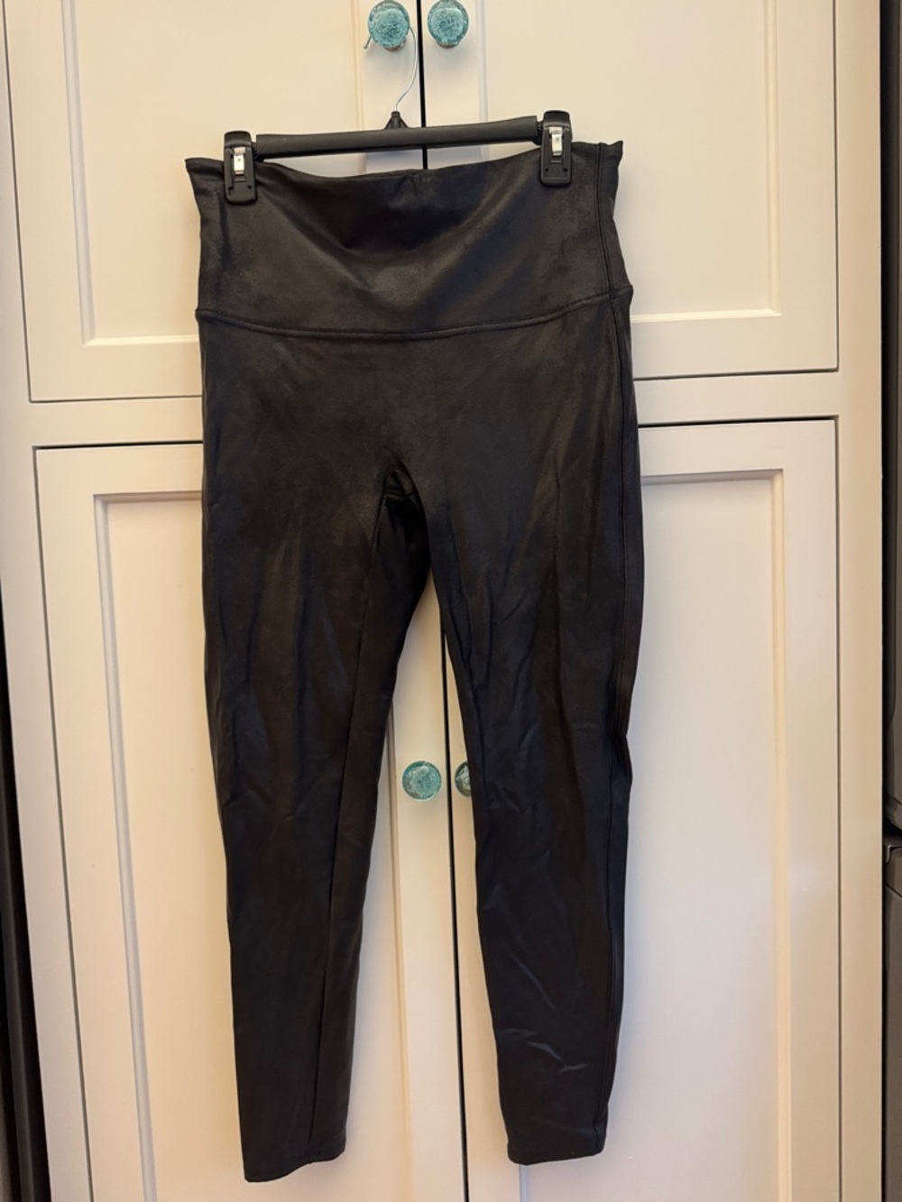 SPANX Black Faux Leather High-Rise Leggings